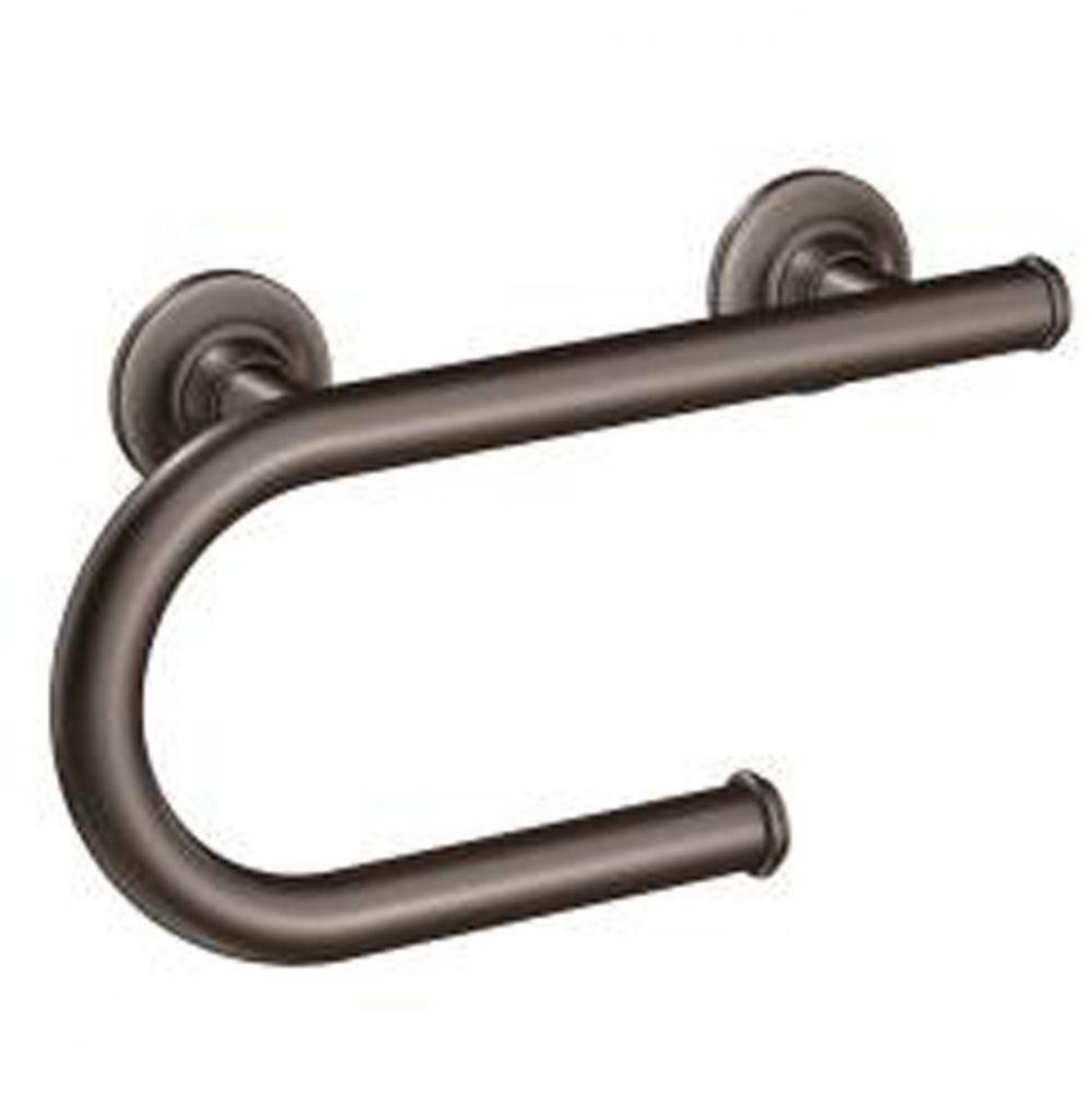 Old world bronze 8&apos;&apos; grab bar with paper holder