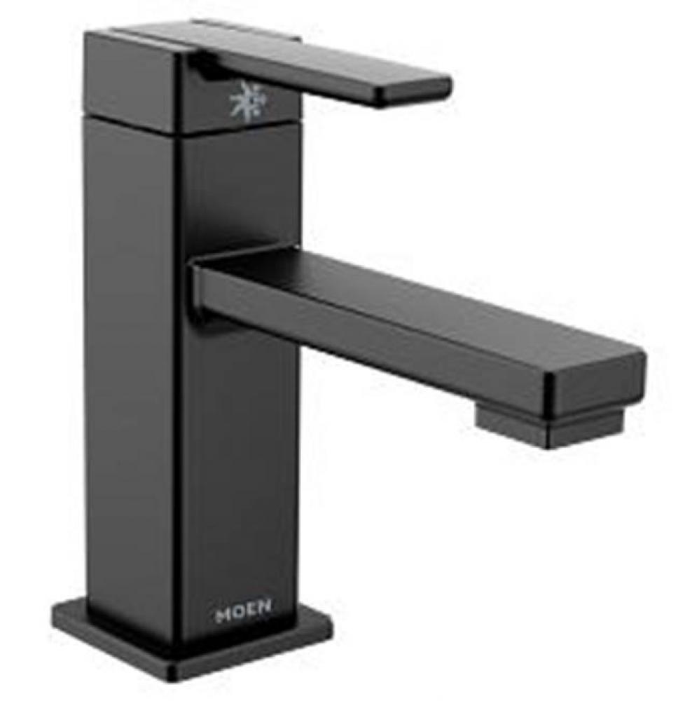 Matte black one-handle bathroom faucet