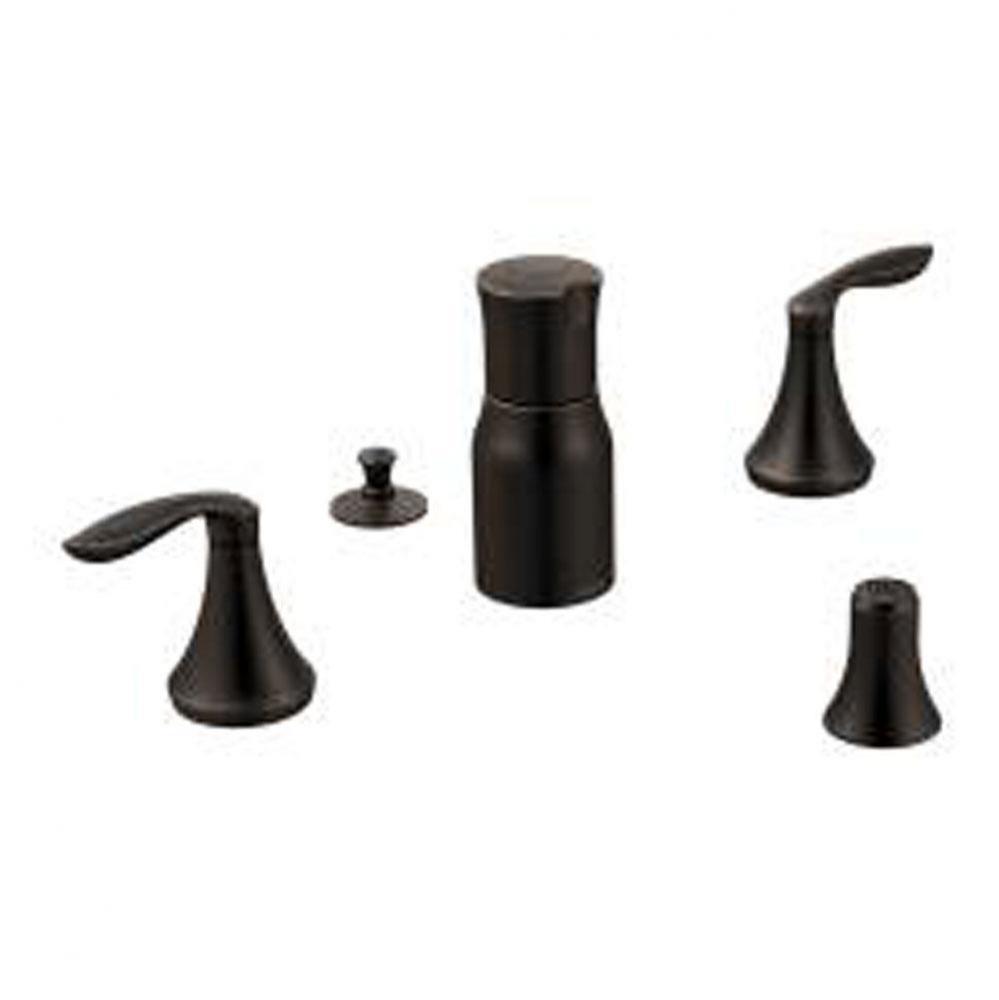 Oil rubbed bronze two-handle bidet faucet