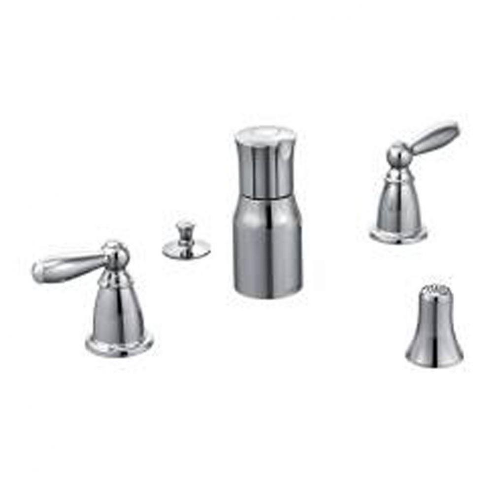 Chrome two-handle bidet faucet