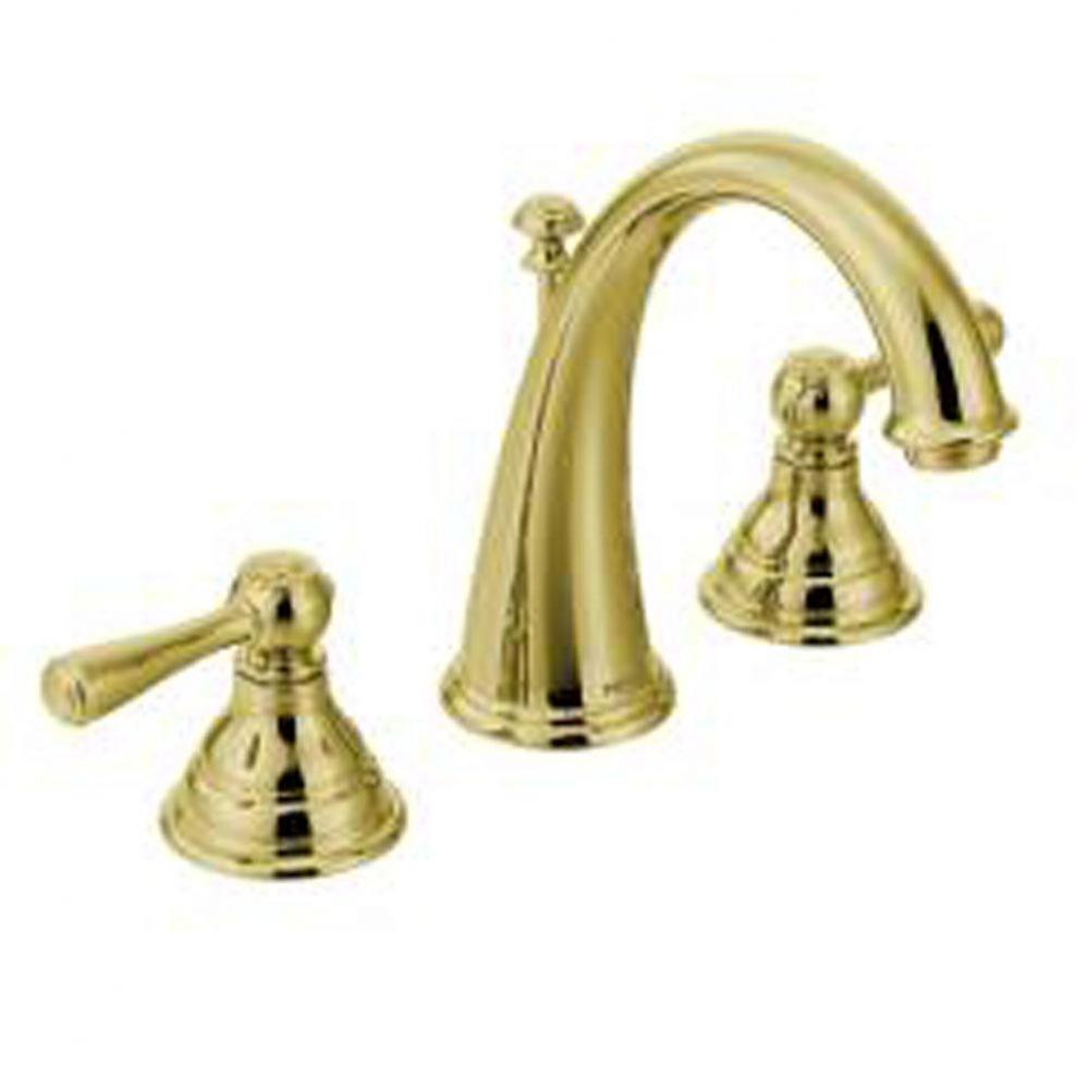 Polished brass two-handle bathroom faucet