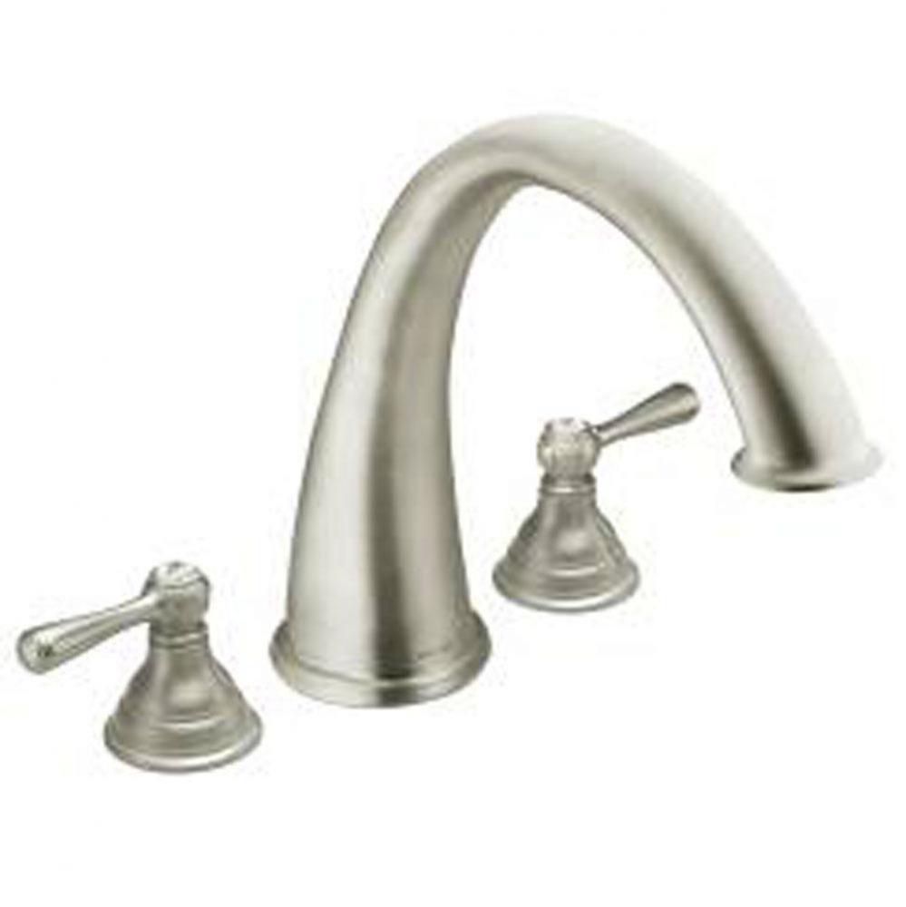 Brushed nickel two-handle roman tub faucet