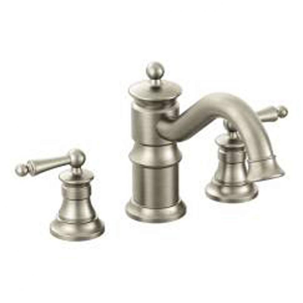 Brushed nickel two-handle roman tub faucet