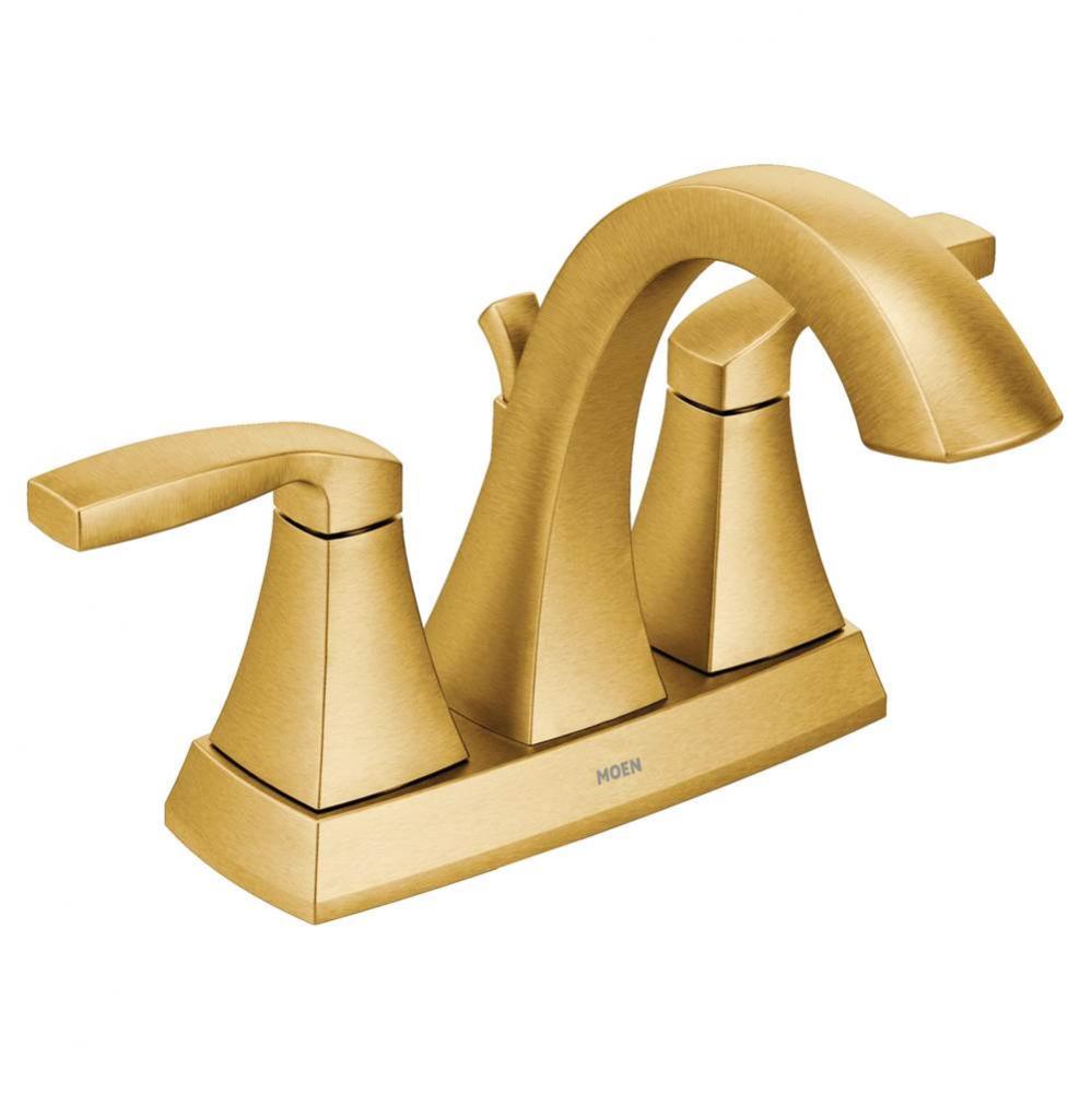 Voss Transitional Two-Handle High Arc Centerset Bathroom Faucet, Brushed Gold