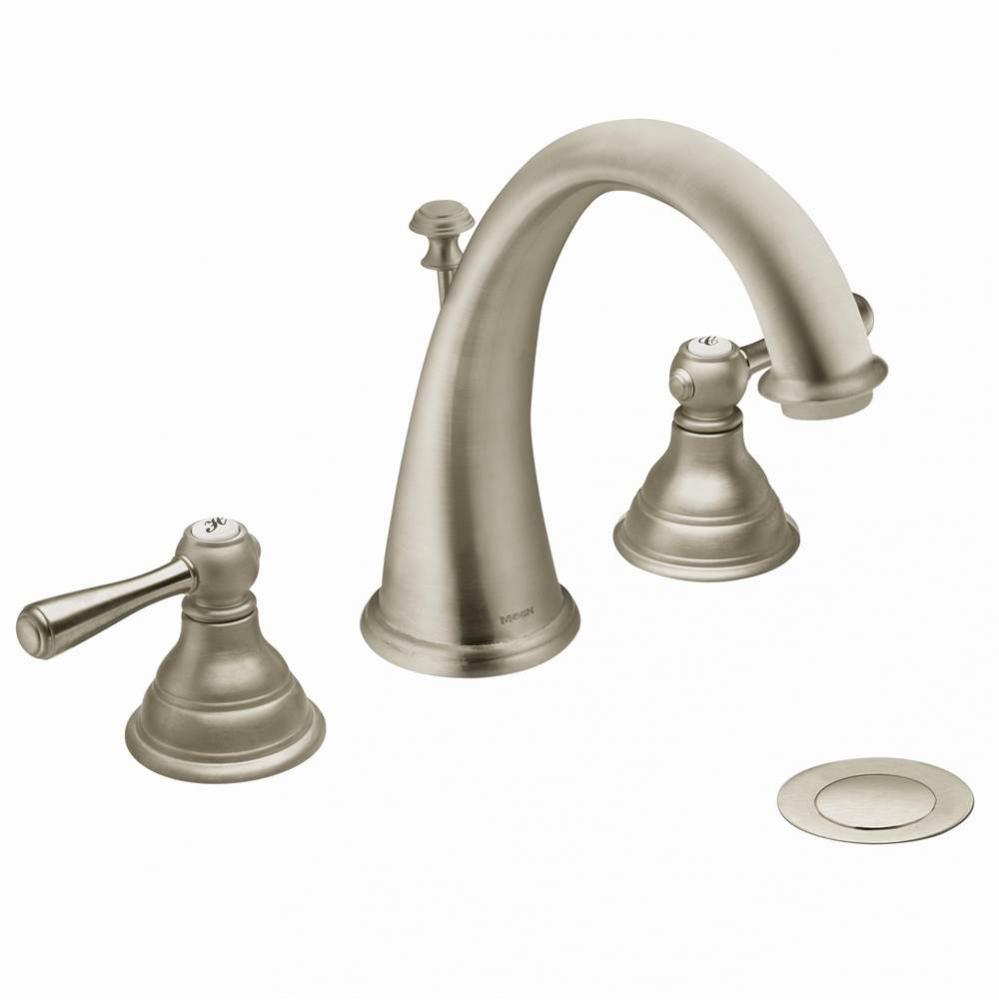 Kingsley 8 in. Widespread 2-Handle High-Arc Bathroom Faucet Trim Kit in Brushed Nickel (Valve Sold