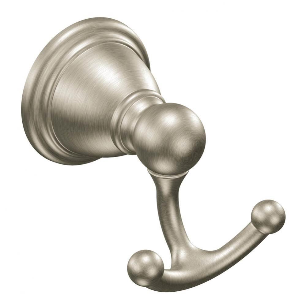 Brushed Nickel Double Robe Hook