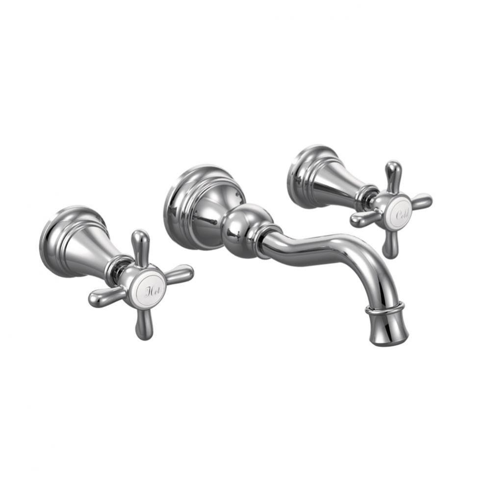Weymouth 2-Handle Wall Mount High-Arc Bathroom Faucet in Chrome (Valve Sold Separately)