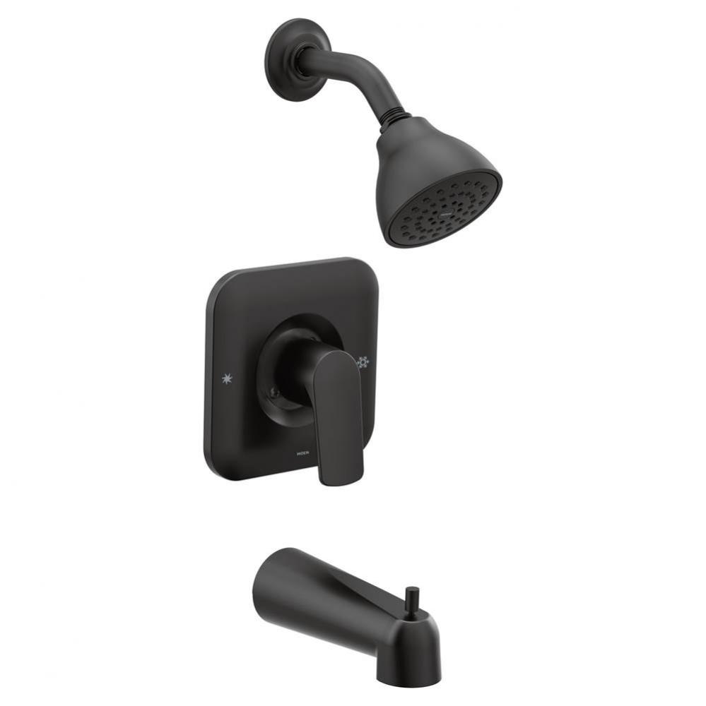 Rizon 1-Handle 1-Spray PosiTemp Tub and Shower Faucet Eco-Performance Trim Kit in Matte Black (Val