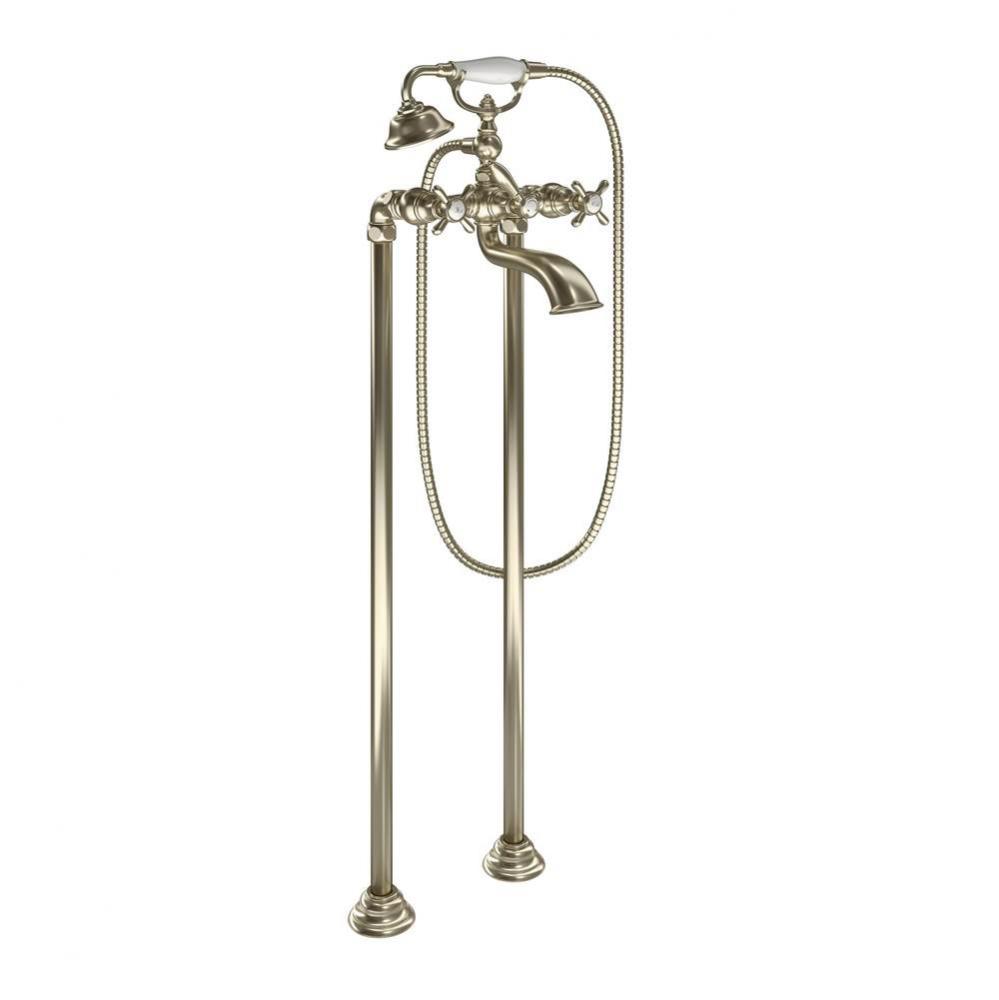 Weymouth 2-Handle Wall Mount Roman Tub Filler Trim Kit in Brushed Nickel (Valve Sold Separately)