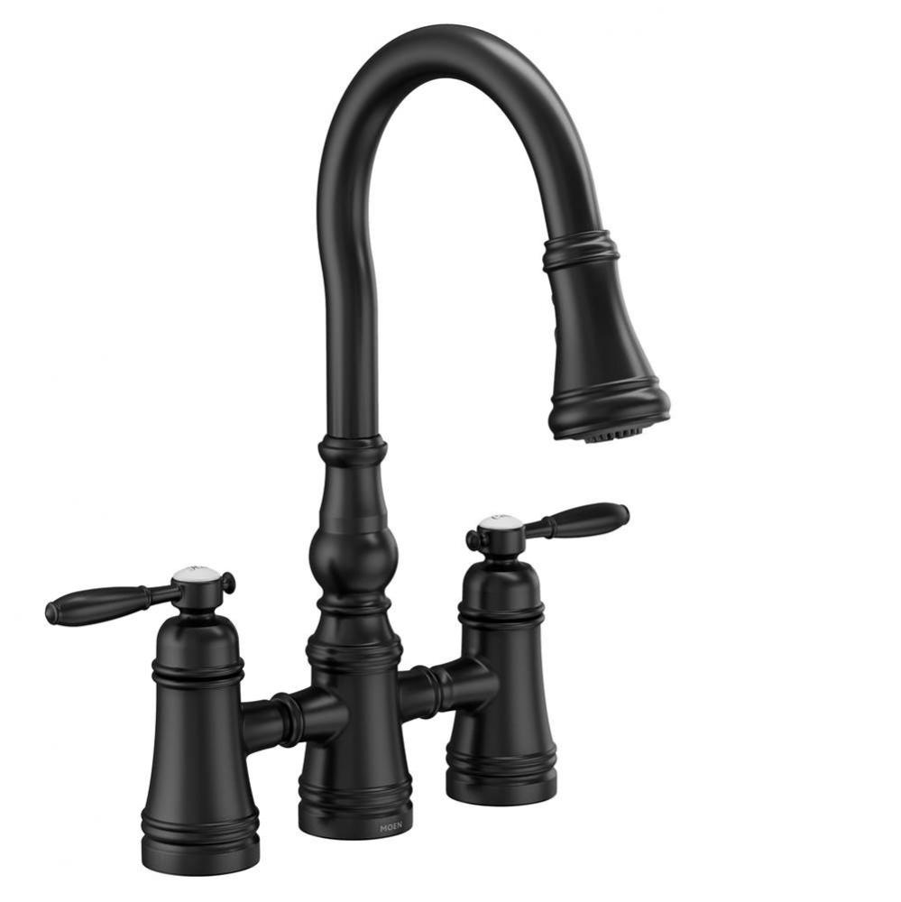 Moen Weymouth 2-Handle Bridge Faucet in Matte Black