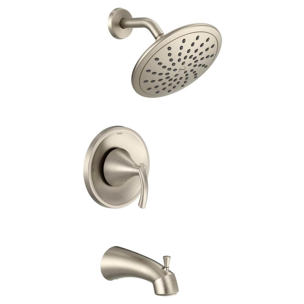 Glyde Posi-Temp Rain Shower Single-Handle Tub and Shower Faucet Trim Kit in Brushed Nickel (Valve