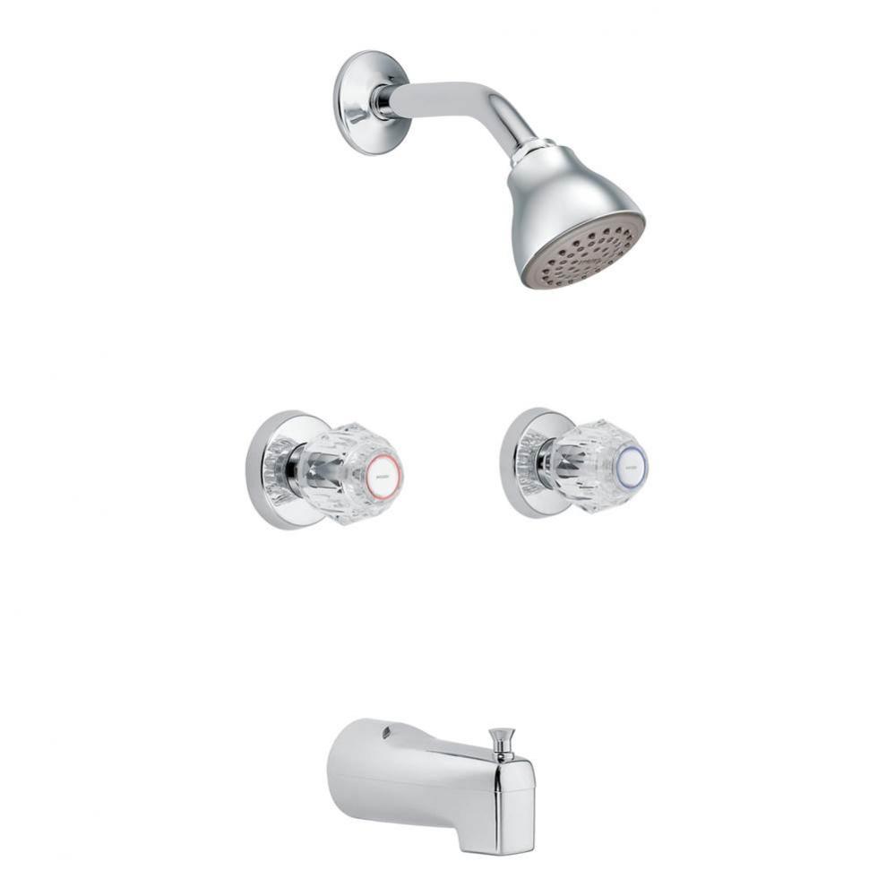 Chateau Two-Handle Tub and Eco-Performance Shower Faucet, Valve Included, Chrome