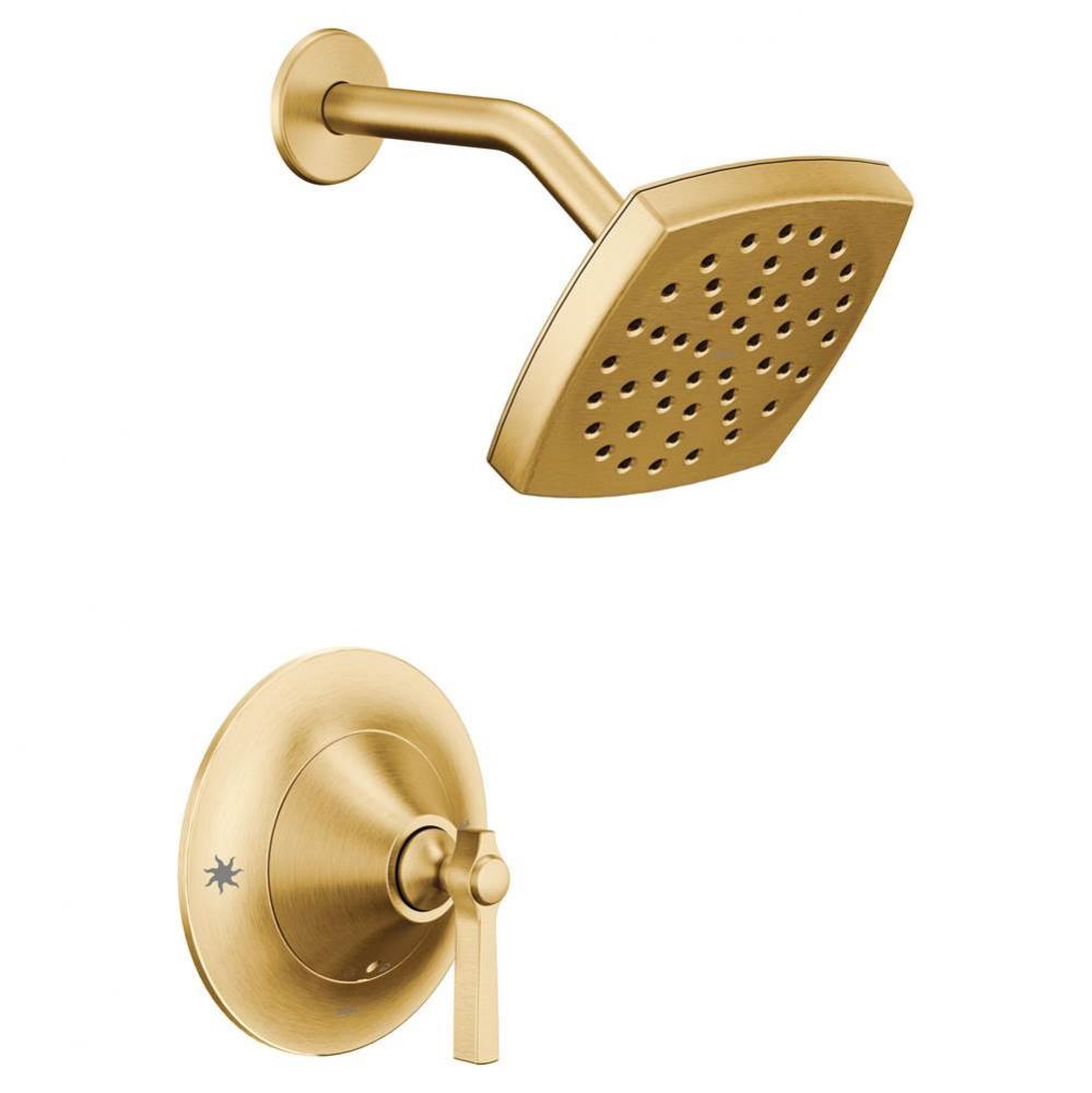 Flara Posi-Temp Rain Shower 1-Handle Shower Only Faucet Trim Kit in Brushed Gold (Valve Sold Separ