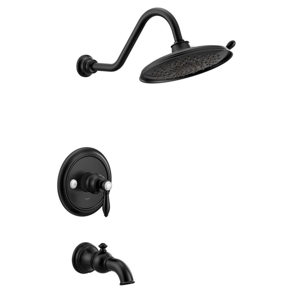 Weymouth M-CORE 3-Series 1-Handle Eco-Performance Tub and Shower Trim Kit in Matte Black (Valve So