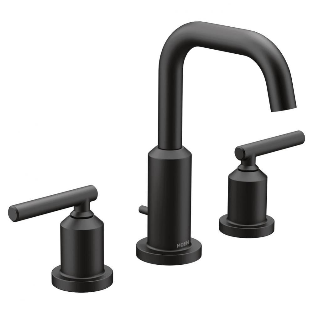 Gibson Two-Handle 8-Inch Widespread High Arc Modern Bathroom Sink Faucet, Valve Required, Matte Bl