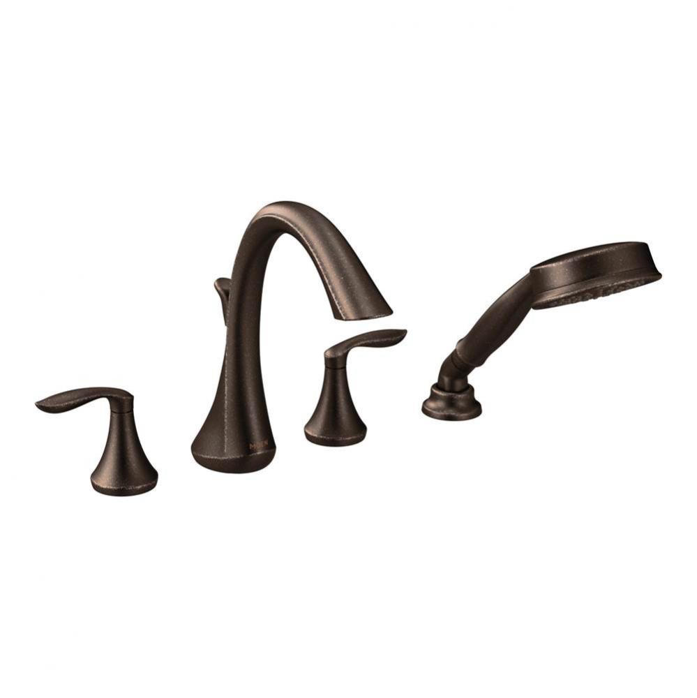 Eva 2-Handle Deck-Mount Roman Tub Faucet Trim Kit with Handshower in Oil Rubbed Bronze (Valve Sold