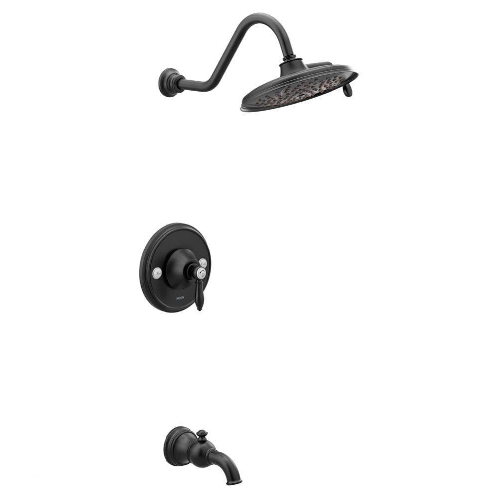 Weymouth 1-Handle Posi-Temp Tub and Shower Trim Kit in Matte Black (Valve Sold Separately)