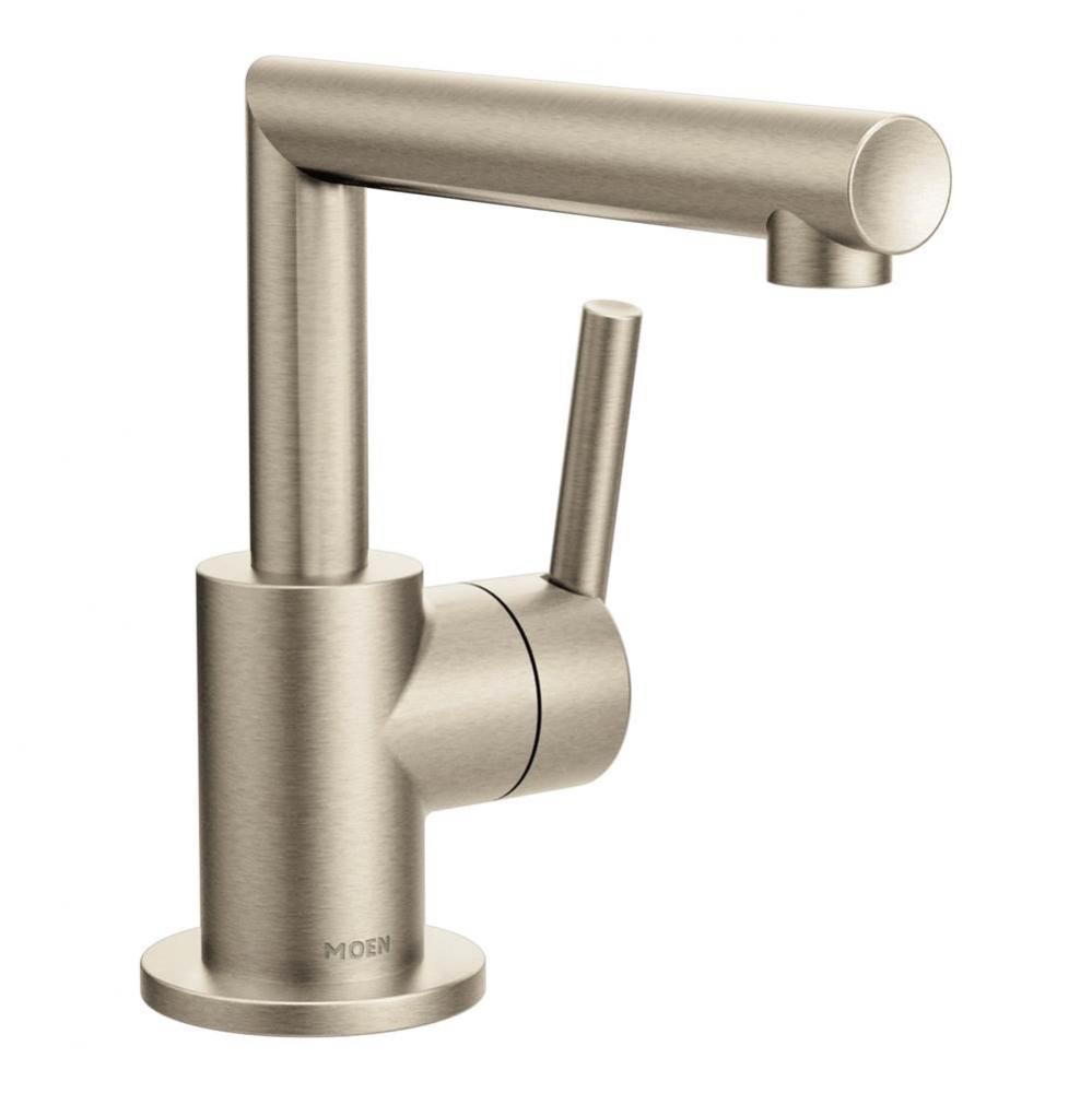 Arris One-Handle Single Hole Modern Bathroom Faucet, Brushed Nickel