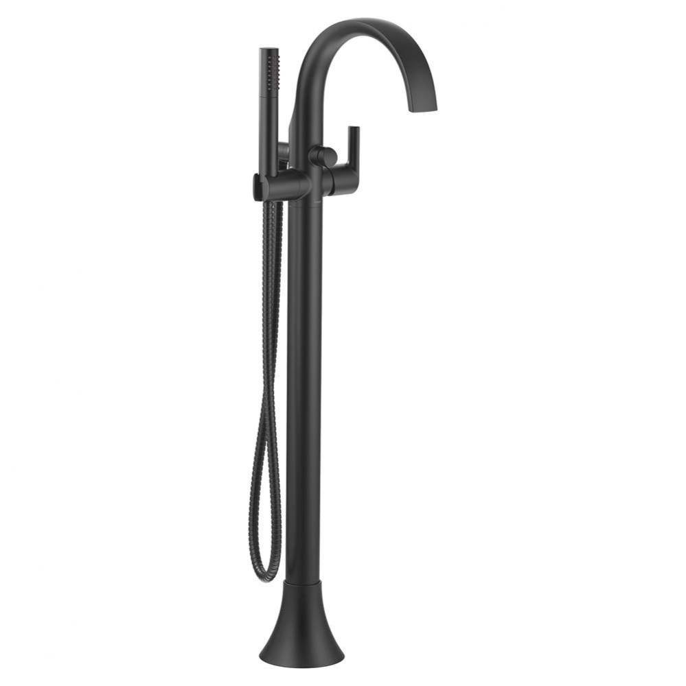 Doux One-Handle Freestanding Floor Mount Tub Filler with Handshower, Matte Black