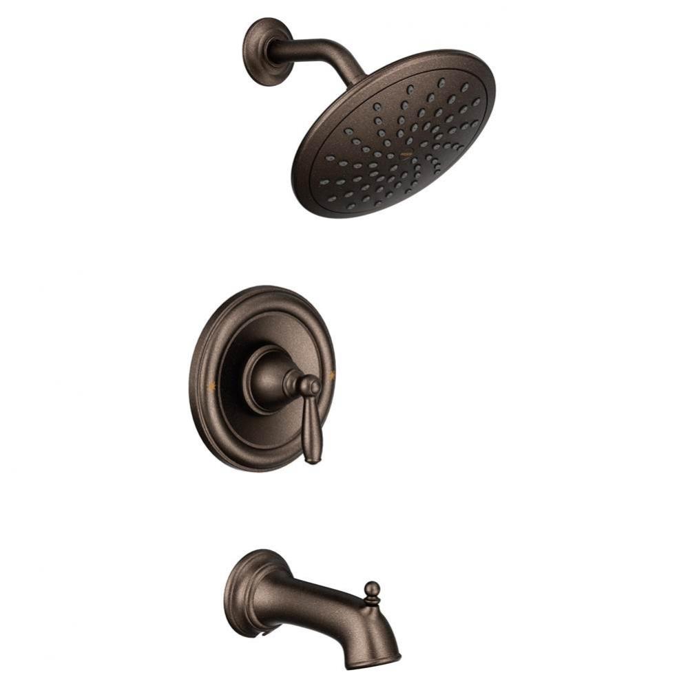 Brantford Posi-Temp Rain Shower Single-Handle Tub and Shower Faucet Trim Kit in Oil Rubbed Bronze