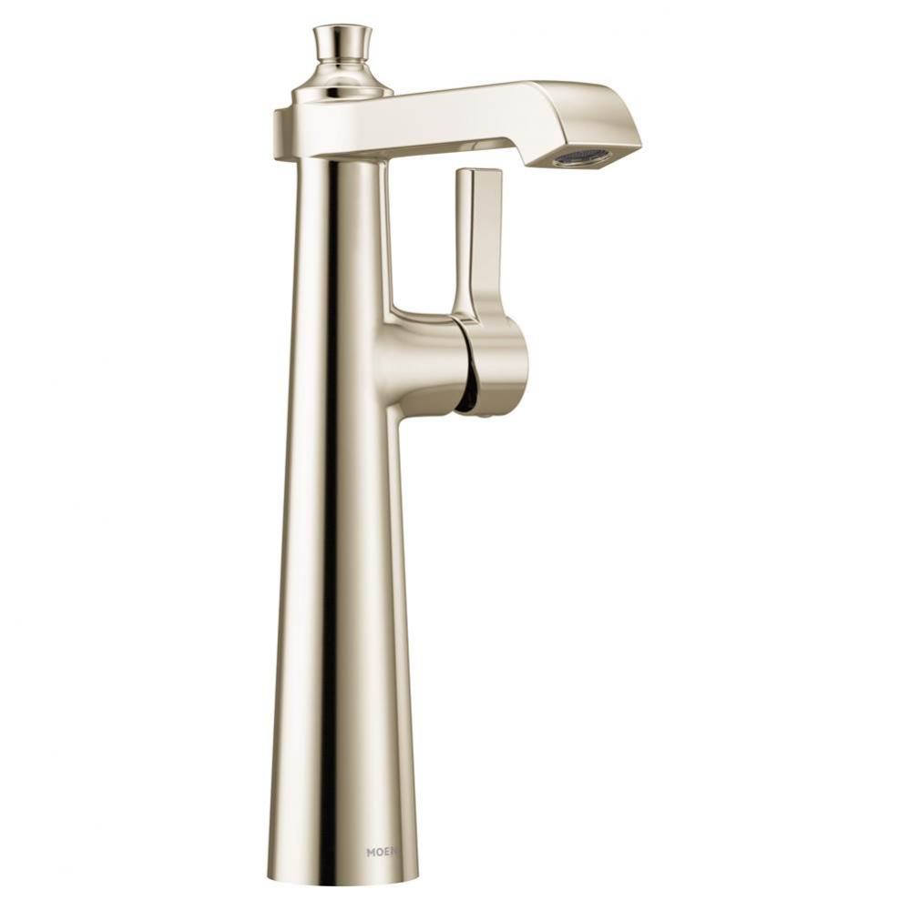 Flara One-Handle Single Hole Vessel Sink Bathroom Faucet, Polished Nickel