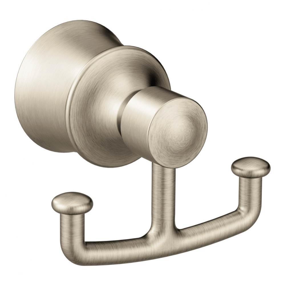 Brushed Nickel Double Robe Hook