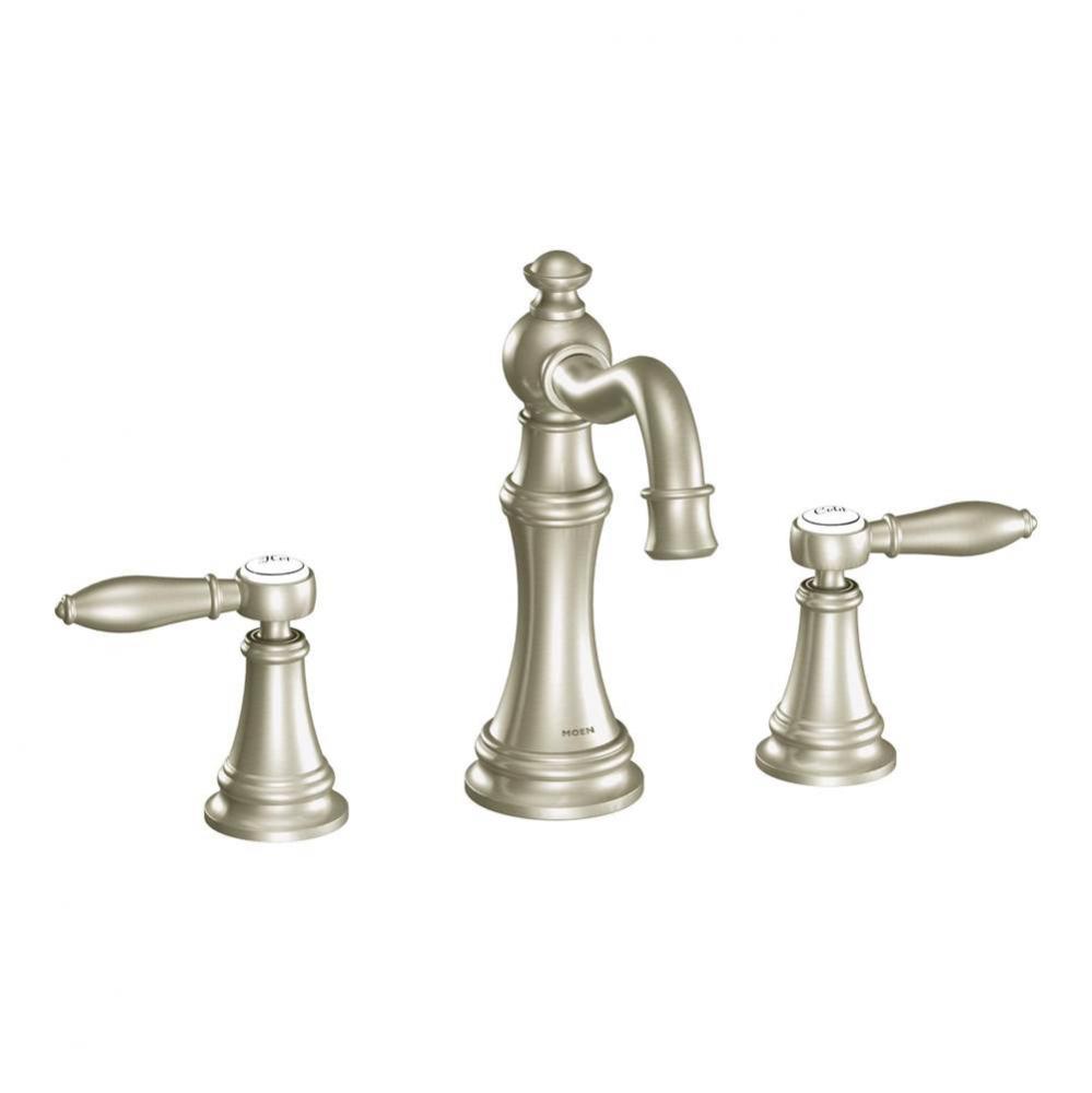 Weymouth 8 in. Widespread 2-Handle High-Arc Bathroom Faucet Trim Kit in Brushed Nickel (Valve Sold