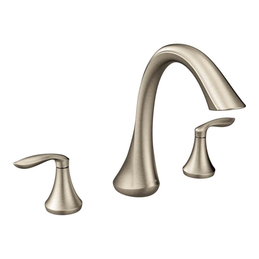 Eva 2-Handle Deck-Mount Roman Tub Faucet Trim Kit in Brushed Nickel (Valve Sold Separately)