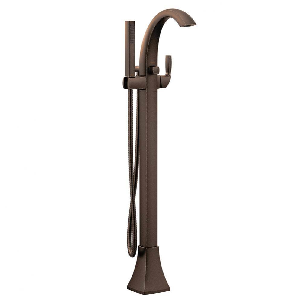 Voss One-Handle Freestanding Floor Mount Tub Filler with Handshower, Oil Rubbed Bronze