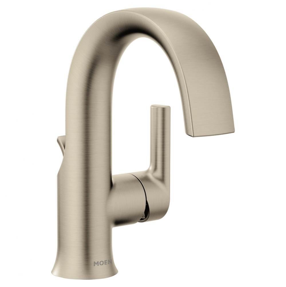 Doux One-Handle High Arc Laminar Stream Bathroom Faucet, Brushed Nickel