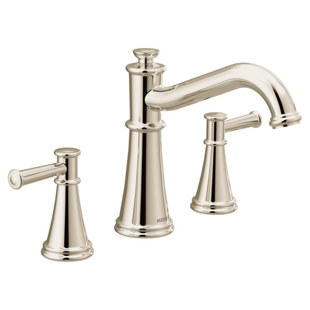 Belfield 2-Handle Deck-Mount Roman Tub Faucet in Polished Nickel (Valve Sold Separately)