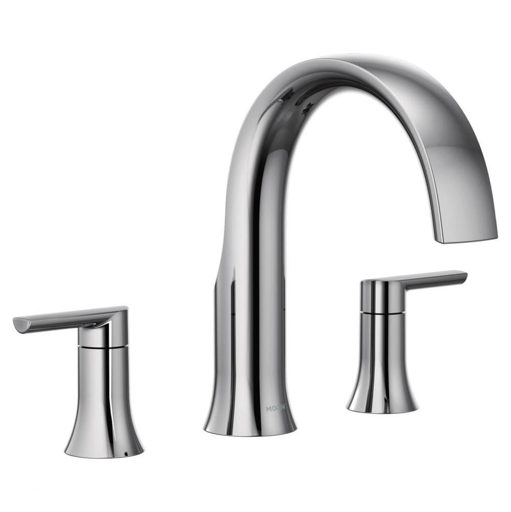 Doux 2-Handle Deck Mount Roman Tub Faucet Trim Kit in Chrome (Valve Sold Separately)