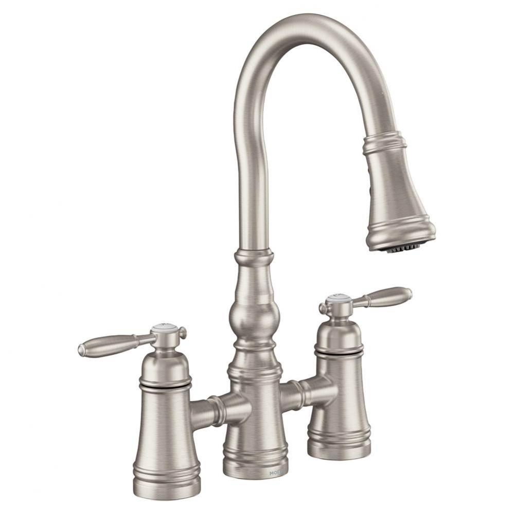 Moen Weymouth 2-Handle Bridge Faucet in Spot Resist Stainless