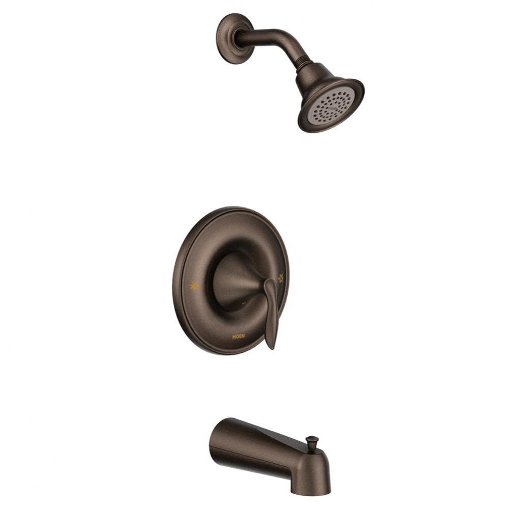 Eva 1-Handle Posi-Temp Tub and Shower Trim Kit with Eco-Performance Showerhead in Oil Rubbed Bronz