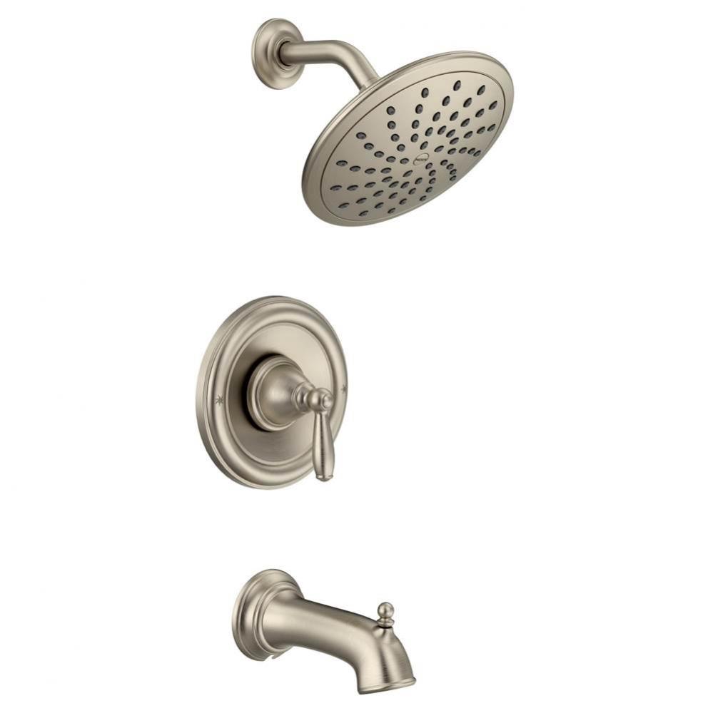 Brantford Posi-Temp Rainshower Single-Handle Tub and Shower Faucet Trim Kit in Brushed Nickel (Val