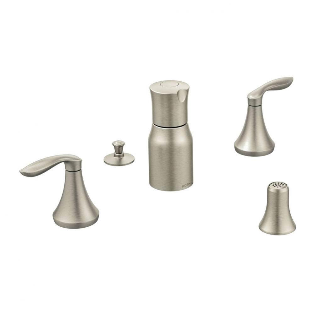 Eva 2-Handle Bidet Faucet Trim Kit in Brushed Nickel (Valve Sold Separately)