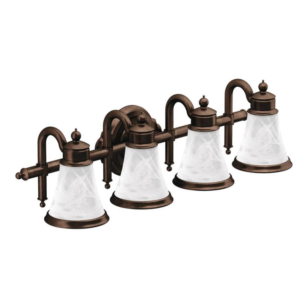 Waterhill 4-Light Dual-Mount Bath Bathroom Vanity Fixture with Frosted Glass, Oil Rubbed Bronze