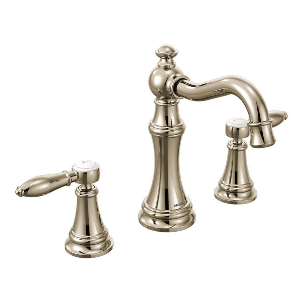 Weymouth 8 in. Widespread 2-Handle High-Arc Bathroom Faucet Trim Kit in Nickel (Valve Sold Separat