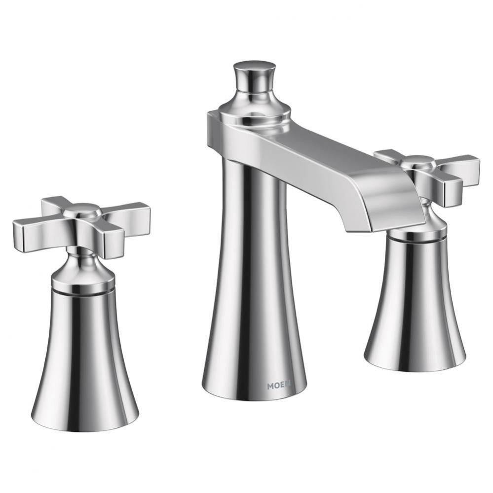 Flara 8 in. Widespread 2-Handle High-Arc Bathroom Faucet Trim Kit in Chrome (Valve Sold Separately