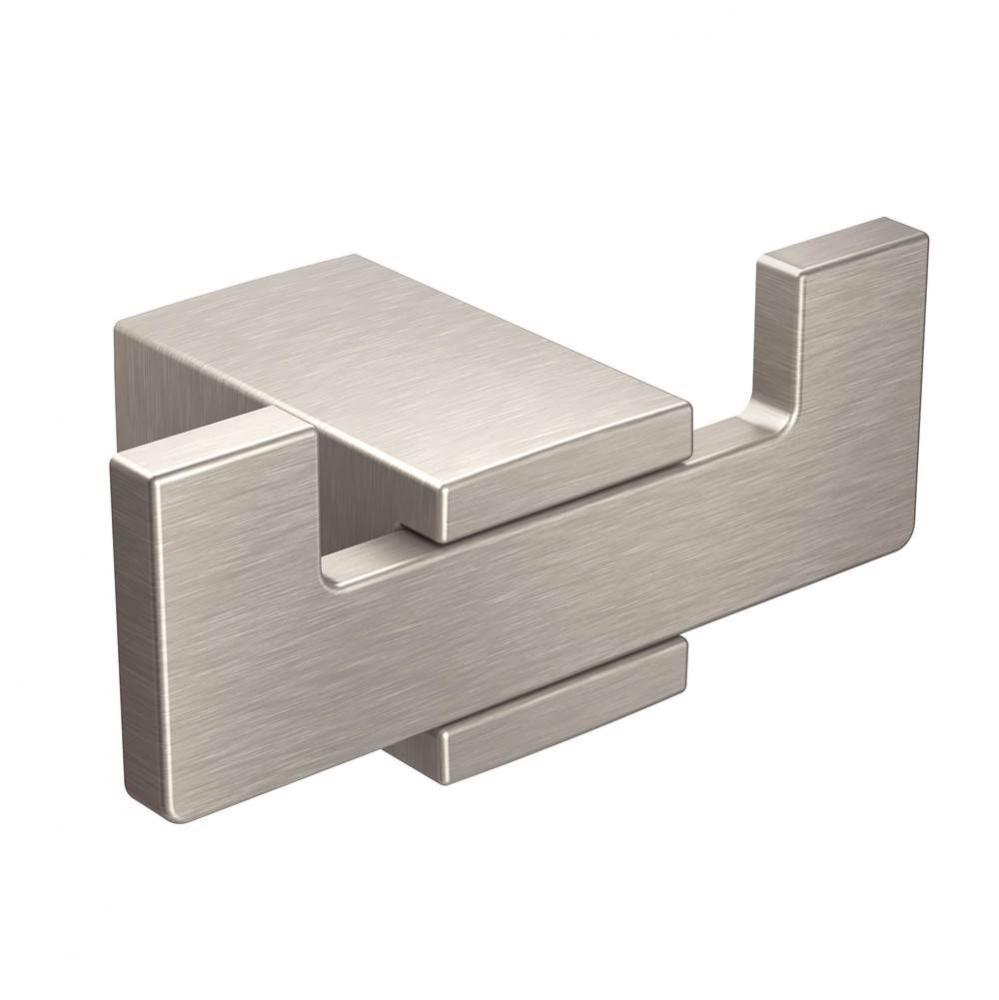 Brushed Nickel Double Robe Hook