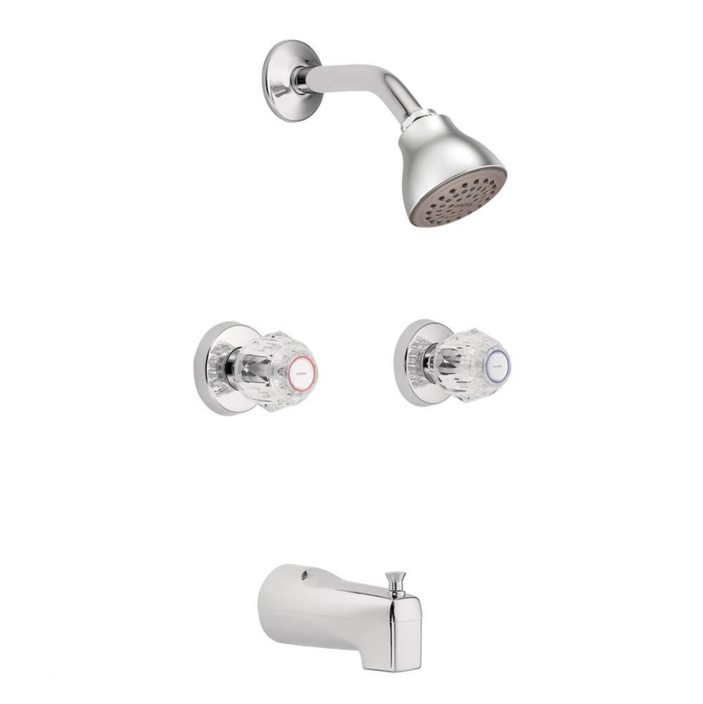 Chateau Two-Handle Tub and Eco-Performance Shower Faucet, Valve Included, Chrome