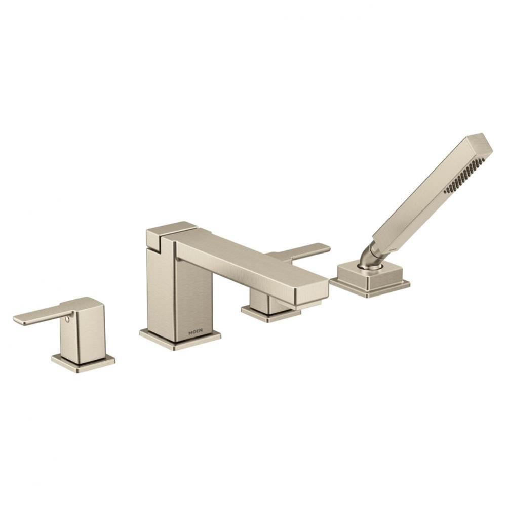 90 Degree Two-Handle Deck Mount Roman Tub Faucet Trim Kit, Valve Required, Including Single Functi