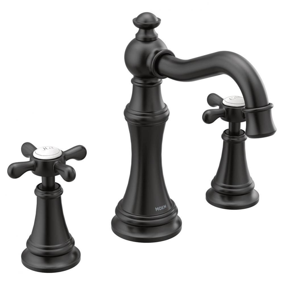 Weymouth 8 in. Widespread 2-Handle High-Arc Bathroom Faucet Trim Kit in Matte Black (Valve Sold Se