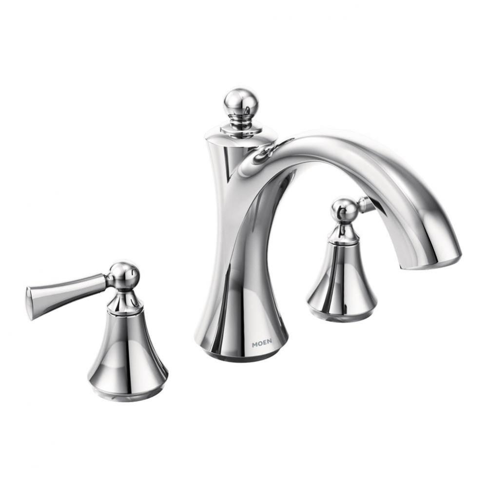 Wynford 2-Handle Deck-Mount High-Arc Roman Tub Faucet Trim Kit with Lever Handles in Chrome (Valve