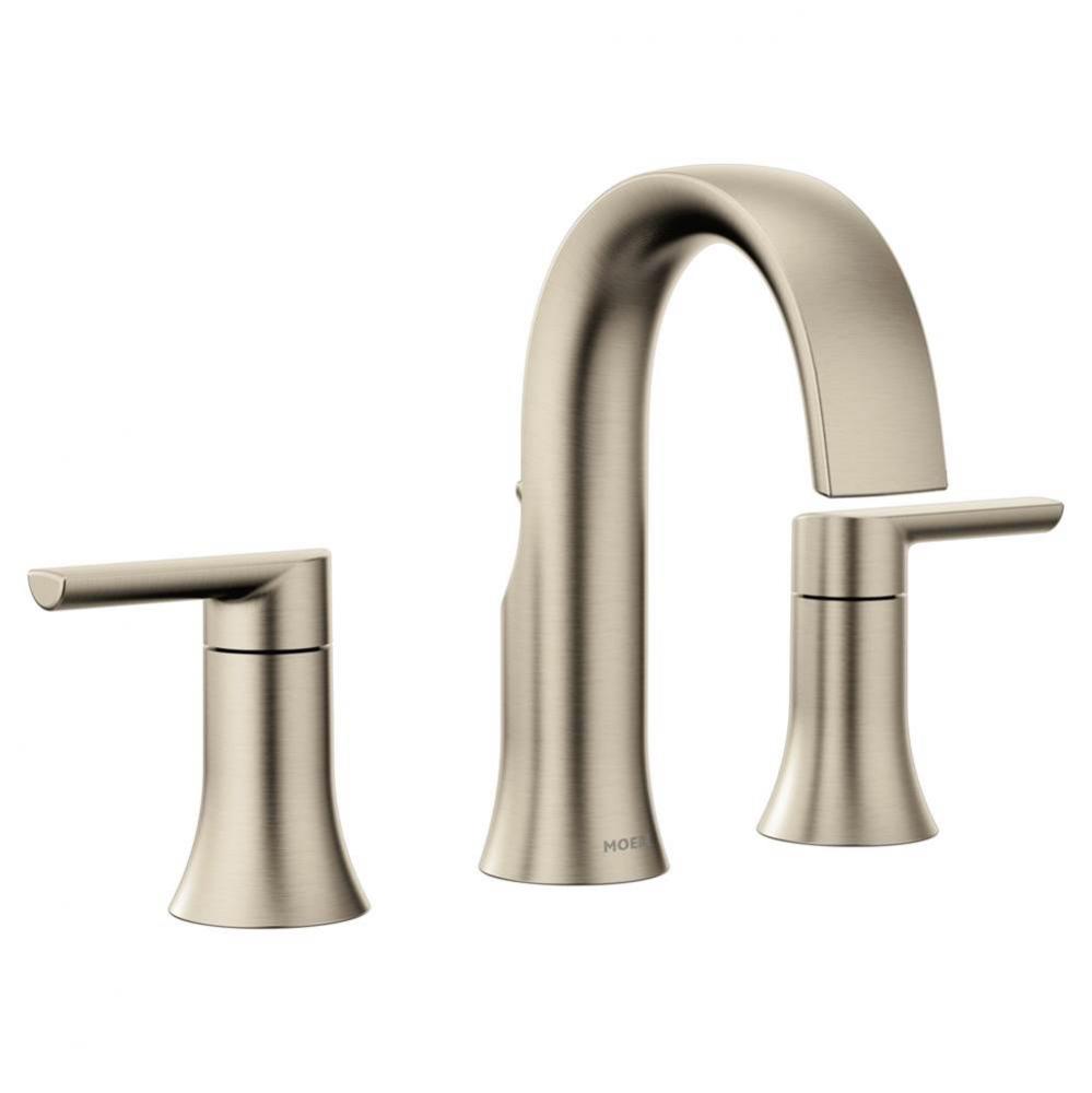 Doux 8 in. Widespread 2-Handle Bathroom Faucet Trim Kit in Brushed Nickel (Valve Sold Separately)