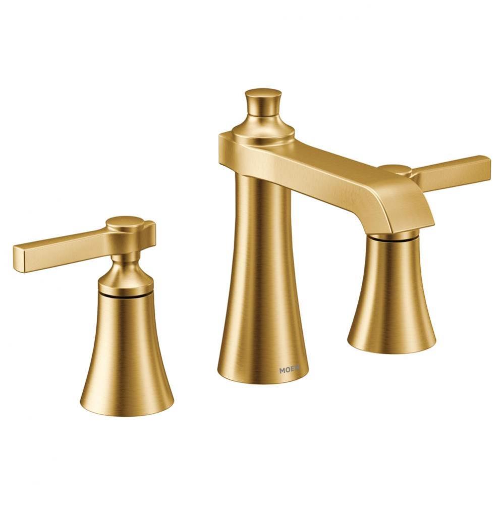 Flara 8 in. Widespread 2-Handle High-Arc Bathroom Faucet Trim Kit in Brushed Gold (Valve Sold Sepa