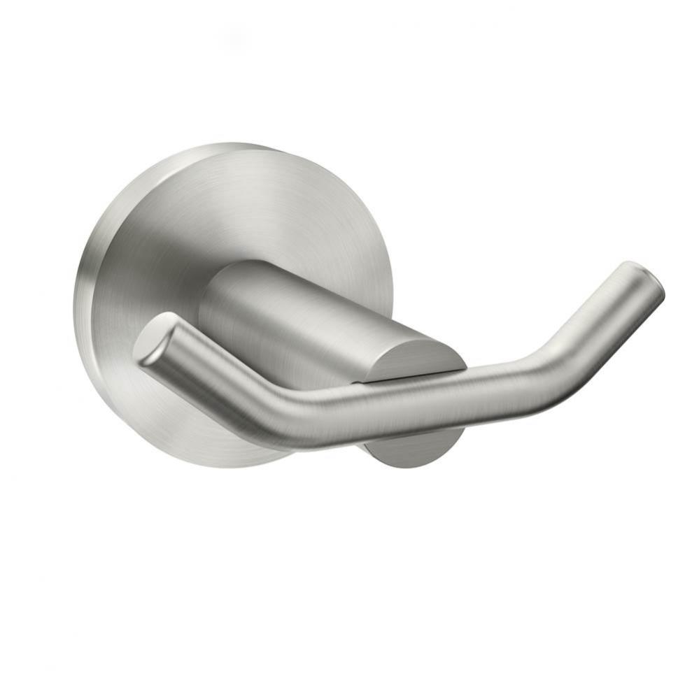 Brushed Nickel Double Robe Hook