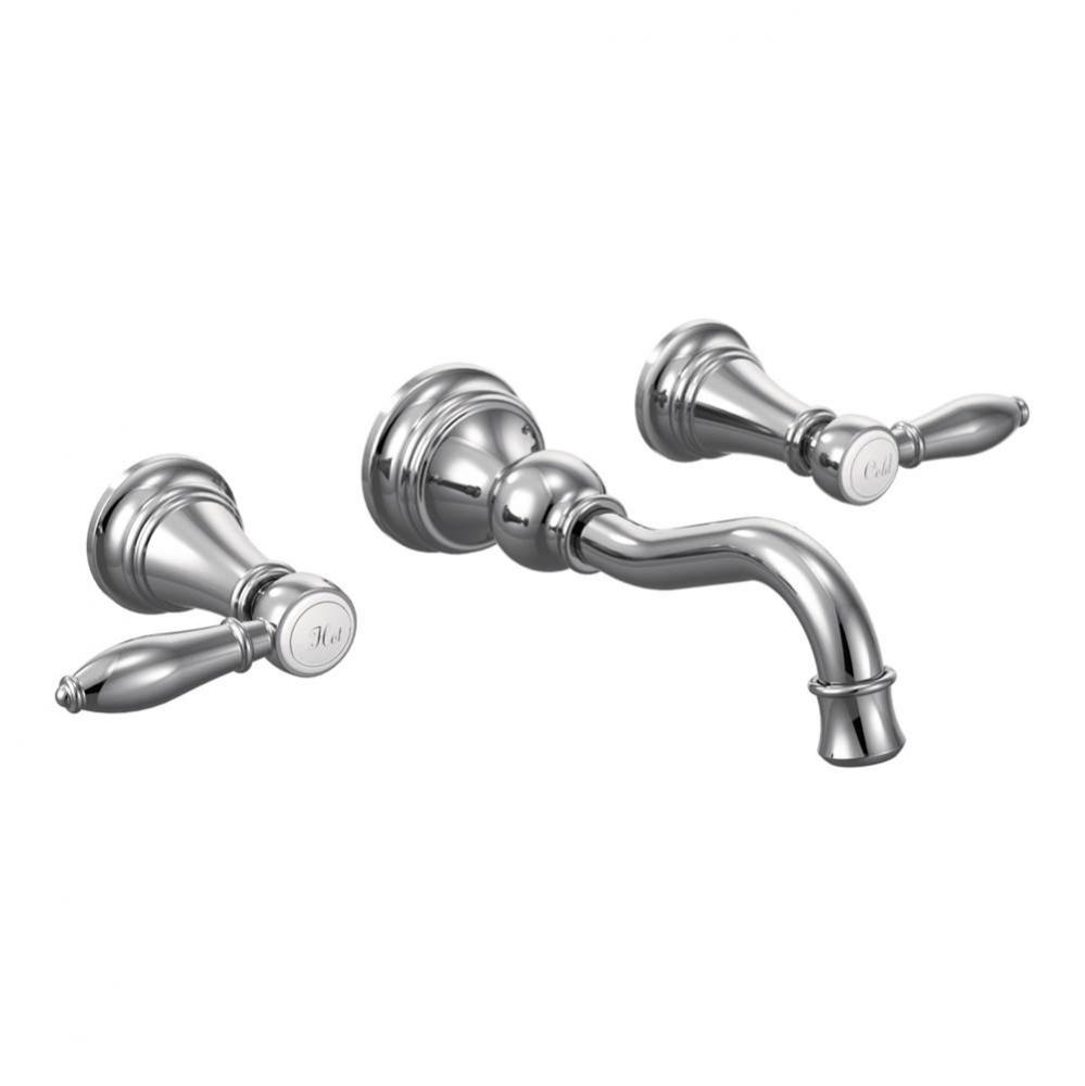 Weymouth 2-Handle Wall Mount High Arc Bathroom Faucet in Chrome (Valve Sold Separately)