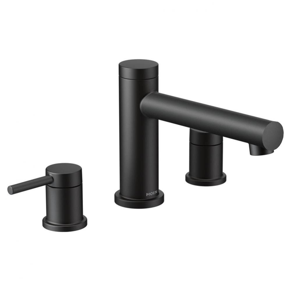 Align 2-Handle Deck Mount Roman Tub Faucet Trim Kit in Matte Black (Valve Sold Separately)