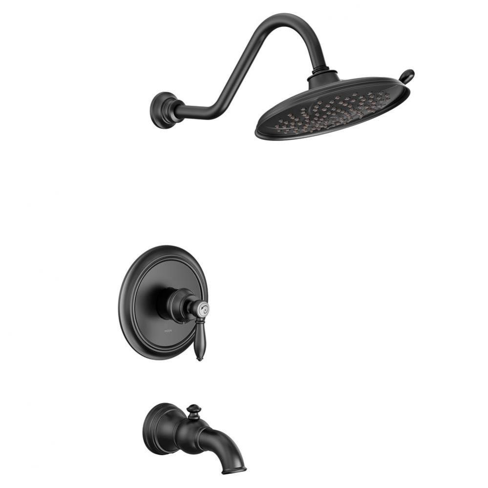 Weymouth M-CORE 2-Series Eco Performance 1-Handle Tub and Shower Trim Kit in Matte Black (Valve So